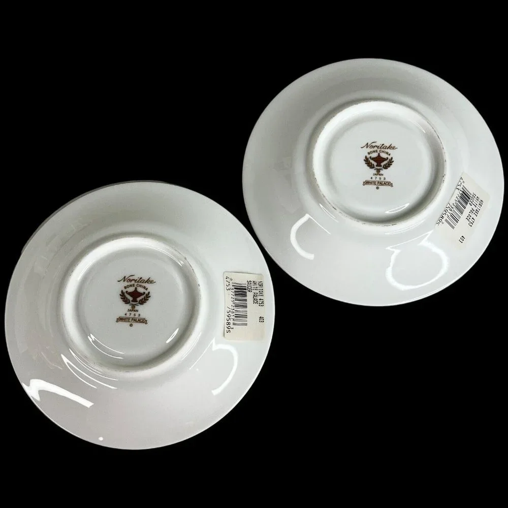 Noritake White Palace Footed Cup And Saucer Set of 2 Bone China NEW‎ With Tags